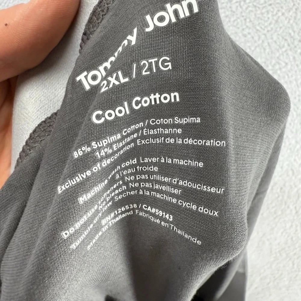 Tommy John Underwear Men's 2XL Gray Boxer Brief Cool Pima Cotton LOT OF 2 NEW